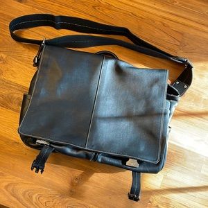 Coach all leather messenger bag